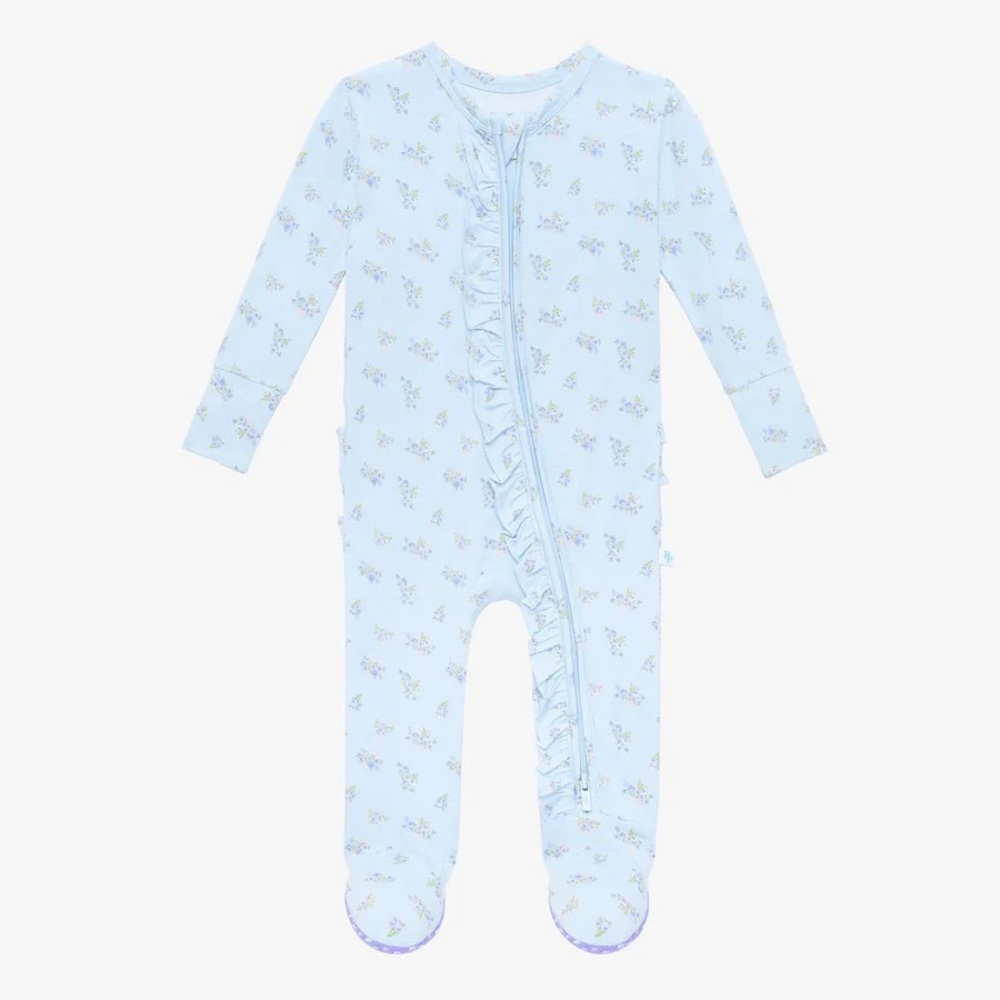 Posh Peanut - Grace - Footie Ruffled Double Zippered One Piece